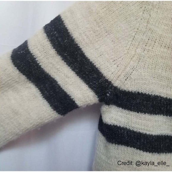 Free People Wool & Linen Earned Stripes Sweater Jacket M - Picture 10 of 13